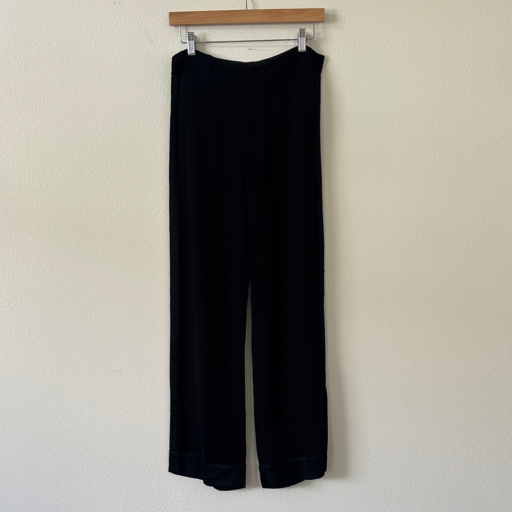 Elegant Vince Silk-Lined Tuxedo stripe Black Women's Pants